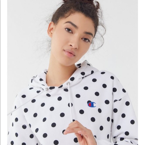 Nwt Champion Polka Dot Hoodie White And 